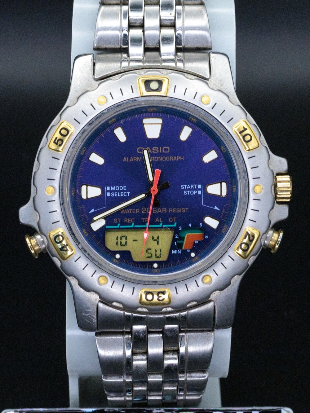 Casio Marlin Rare AD-724 Vintage 40mm JDM Import Analog Digital Watch